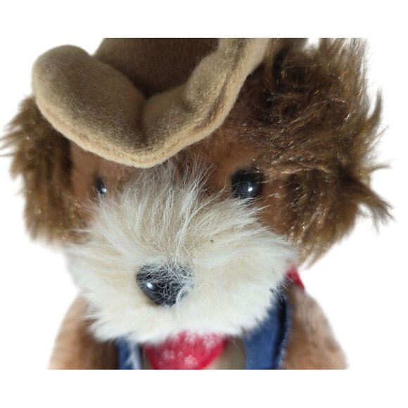 Dakin Nature Babies Paw Dawg Cowboy Teddy Bear Plush Toy hat bandana vest dog - Picture 3 of 9